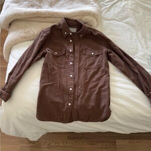 Everlane Men's Casual Brown Button Down Shirt